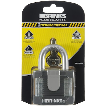 Brinks Keyed Different Padlock, Laminated Steel, 60mm, High Security 672-60001